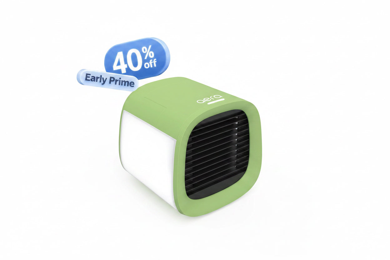 Personal air cooler in fresh green